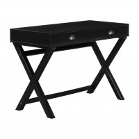 OSP Home Furnishings WHB5011-BK Washburn Chic Campaign Writing Desk in Black Finish